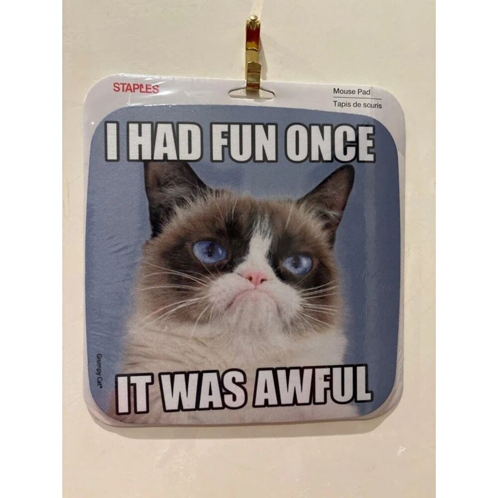 Handstand Grumpy Cat Mouse Mat - Vintage Meme Desk Pad